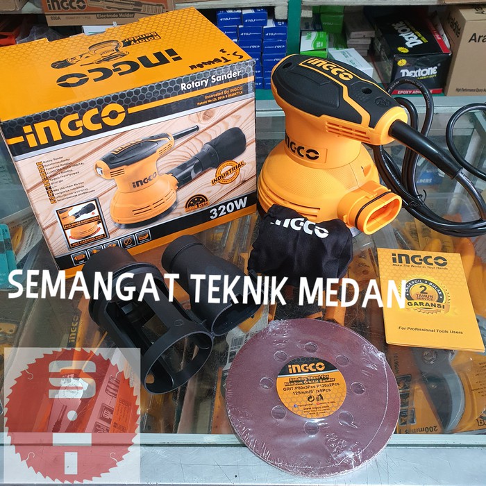 MESIN AMPLAS SANDER AMPLAS KAYU ORBITAL ROTARY SANDER 5" 5 " INGCO