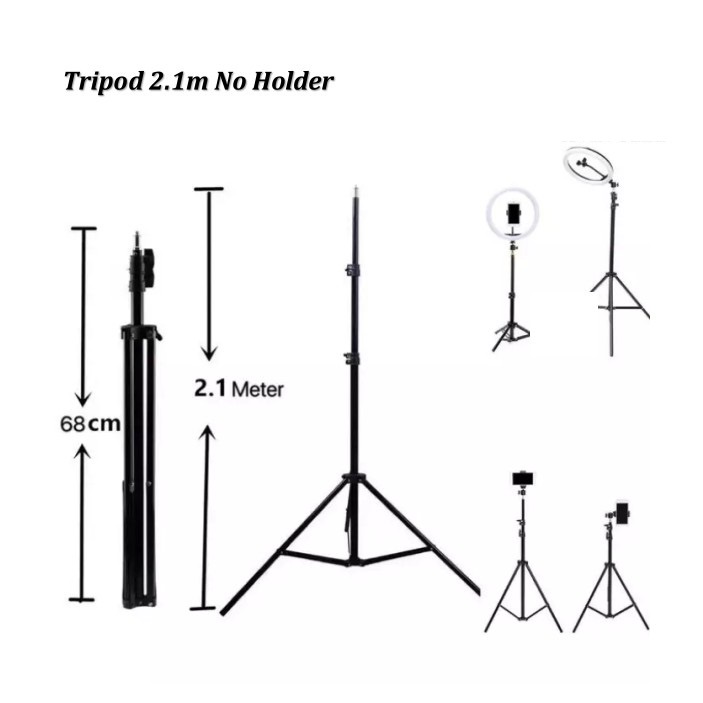 ANG TRIPOD 2,1 METER / 210 CM RINGLIGHT 26CM 33CM FOR MAKE UP VLOG / LAMPU RINGLIGHT LIVESTREAMING