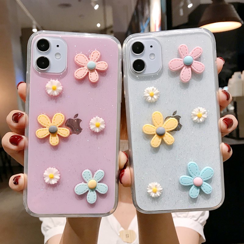 3D Flower Soft Clear Case OPPO A57 A39 A3S Realme C1 X XT F1S F5 Youth K3 K5 A91 Reno 3 A31 A5 A9 2020 F11 F9 Pro Reno 2F A83 A52 A92 Realme 5 6 Pro 5S 5i C3 C11