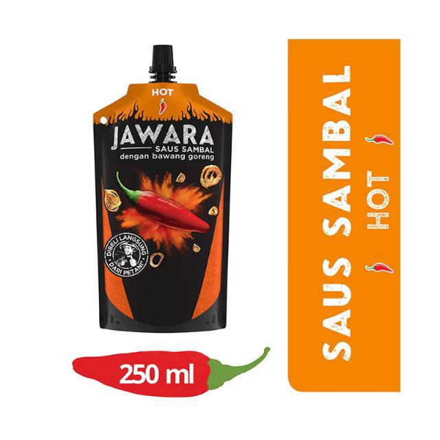 Jawara saus sambal extra hot dan hot 250 ml size besar