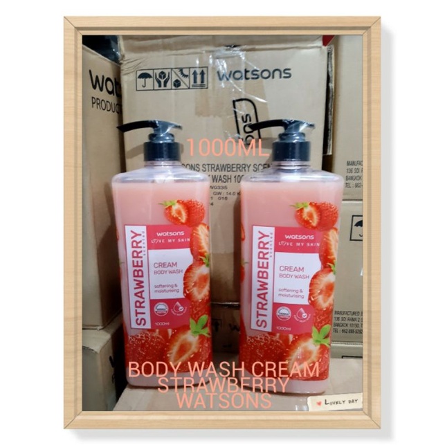 SABUN MANDI WATSONS STRAWBERRY 1 LITER / SABUN MANDI 1 liter / CREAM BATH WATSONS STRAWBERRY 1000ML
