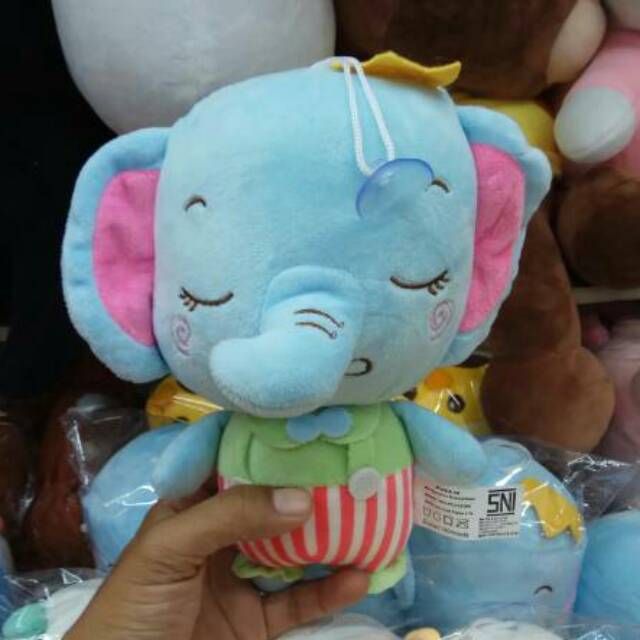 Boneka gajah sirkus animal 25cm hewan elephant tempel kaca mobil sovenir wedding