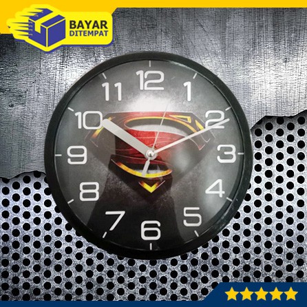 Jam Dinding Tempel Wall Clock Karakter Murah SUPERMAN Karakter Dingding Souvenir Hiasan Tembok Dekor