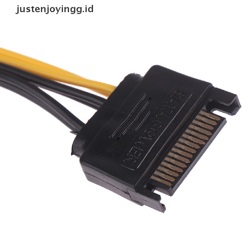 / / Justenjoyingg.id / 15pin Kabel Power SATA Male to 8pin Panjang 20cm Untuk Kartu Grafis PCI-E 6 + 2