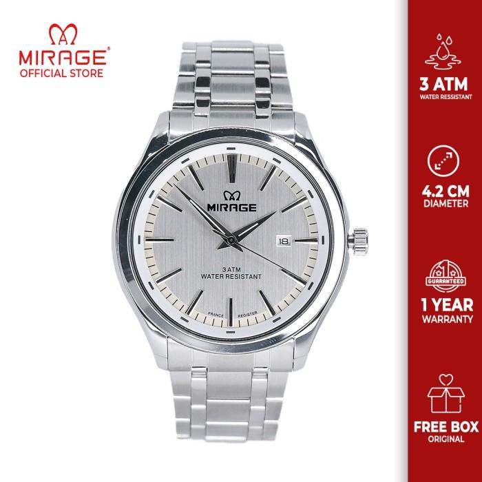 Jam Tangan Pria Ori Garansi Resmi Mirage Silver 8754M Formal Elegant