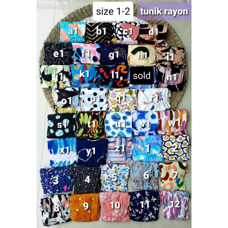 [Grosir] Tunik Anak Rayon Zada Size 1-4 Tahun Pakaian Anak Tunik Anak Murah