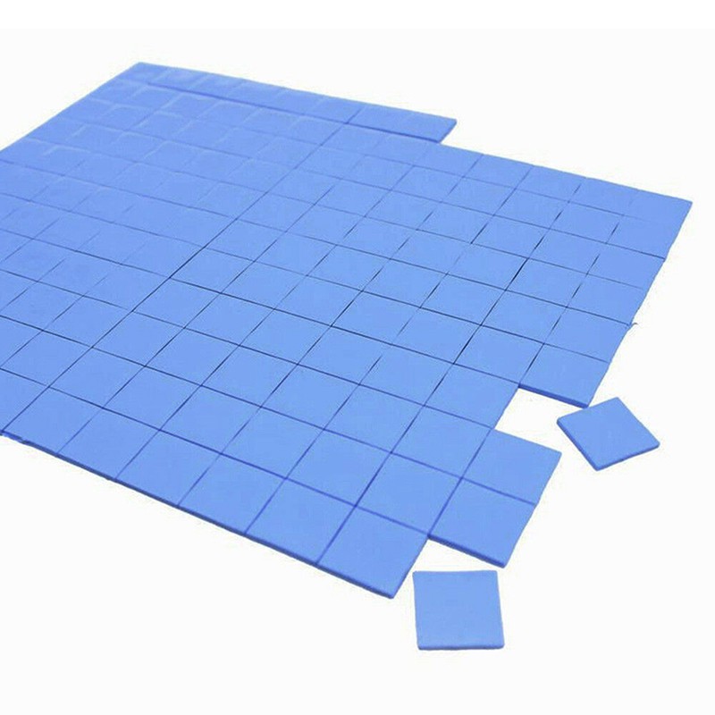 (Ele) Pad Silikon Konduktif Termal Pendingin Gpu Cpu 100mm X 100mm X 1mm Warna Biru / Putih