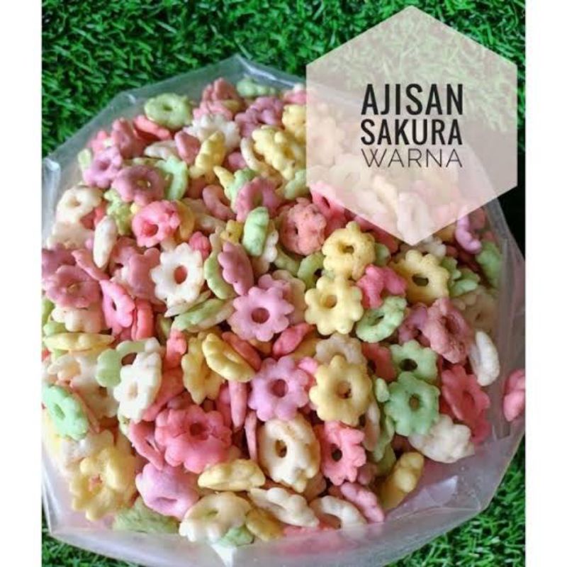 

pilus ajisan sakura warna warni free bubble wrap camilan kiloan murah