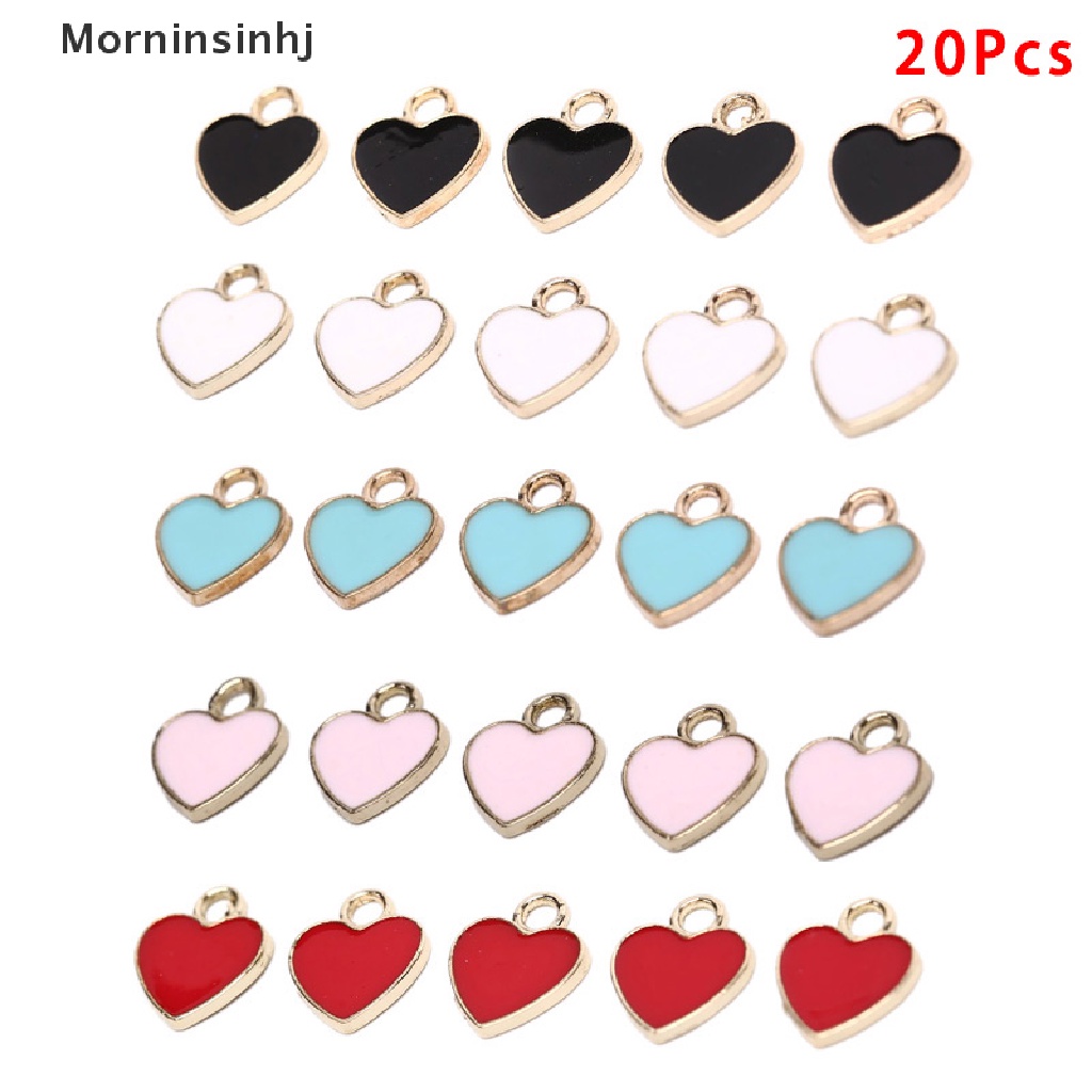 20 Pcs / Set Liontin Bentuk Hati Bahan Alloy Untuk Membuat Perhiasan