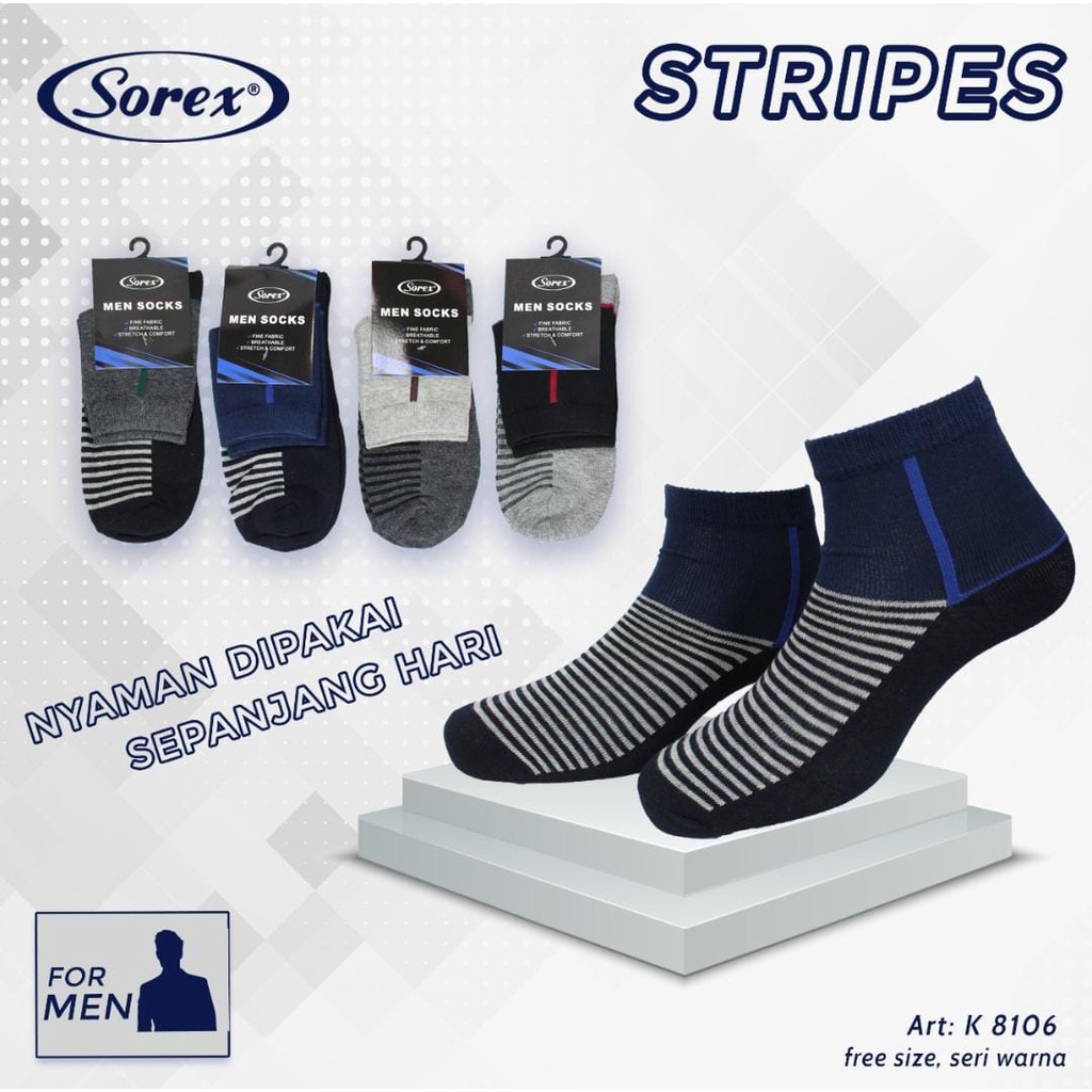 Kaos Kaki Pria Sorex Premium High Quality / Kaos Kaki Kerja Kantoran Anti Apek