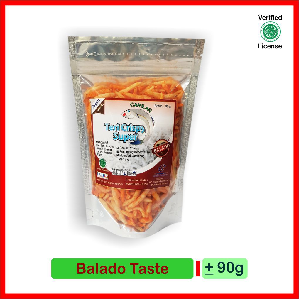 

TERI CRISPY SUPER RASA BALADO | CEMILAN SEHAT LISENSI HALAL-MUI