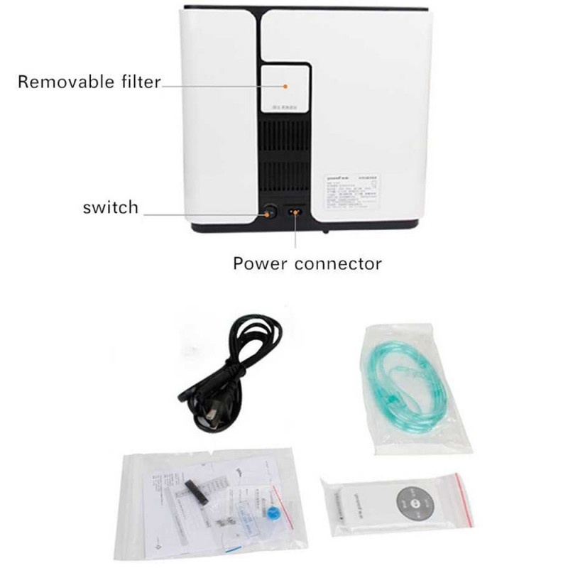 Mesin Generator Oksigen LCD Remote Oxygen Concentrator Inhalation Machine