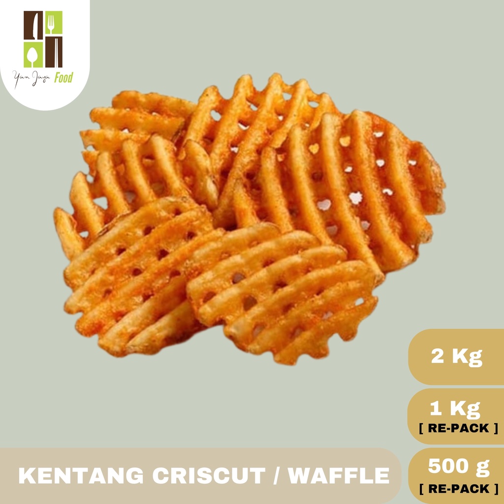 LambWeston Kentang Criscut Kentang Waffle Frozen Renyah Enak Bersih &amp; Bagus [Repack 500GR/1KG] / 2.03KG