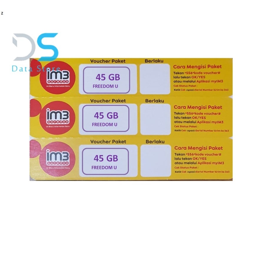 Voucher Indosat Freedom U 45 GB