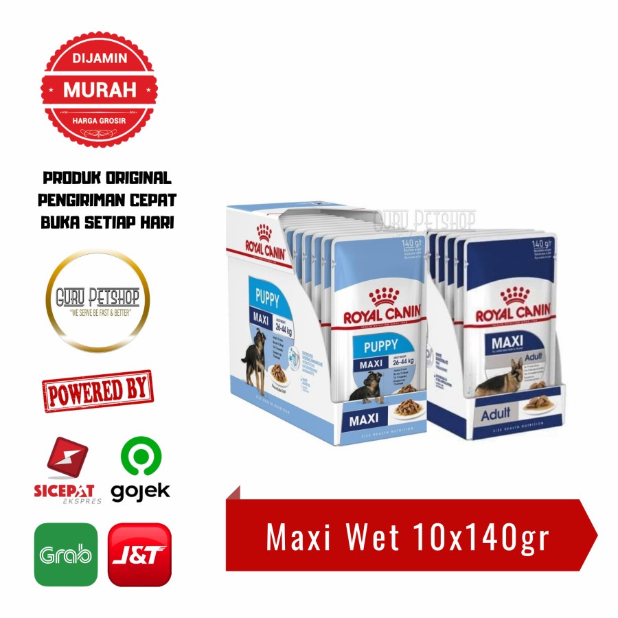 Royal Canin Maxi Puppy Adult Wet Pouch 140gr Maxi Wet Dus Isi 10x140g