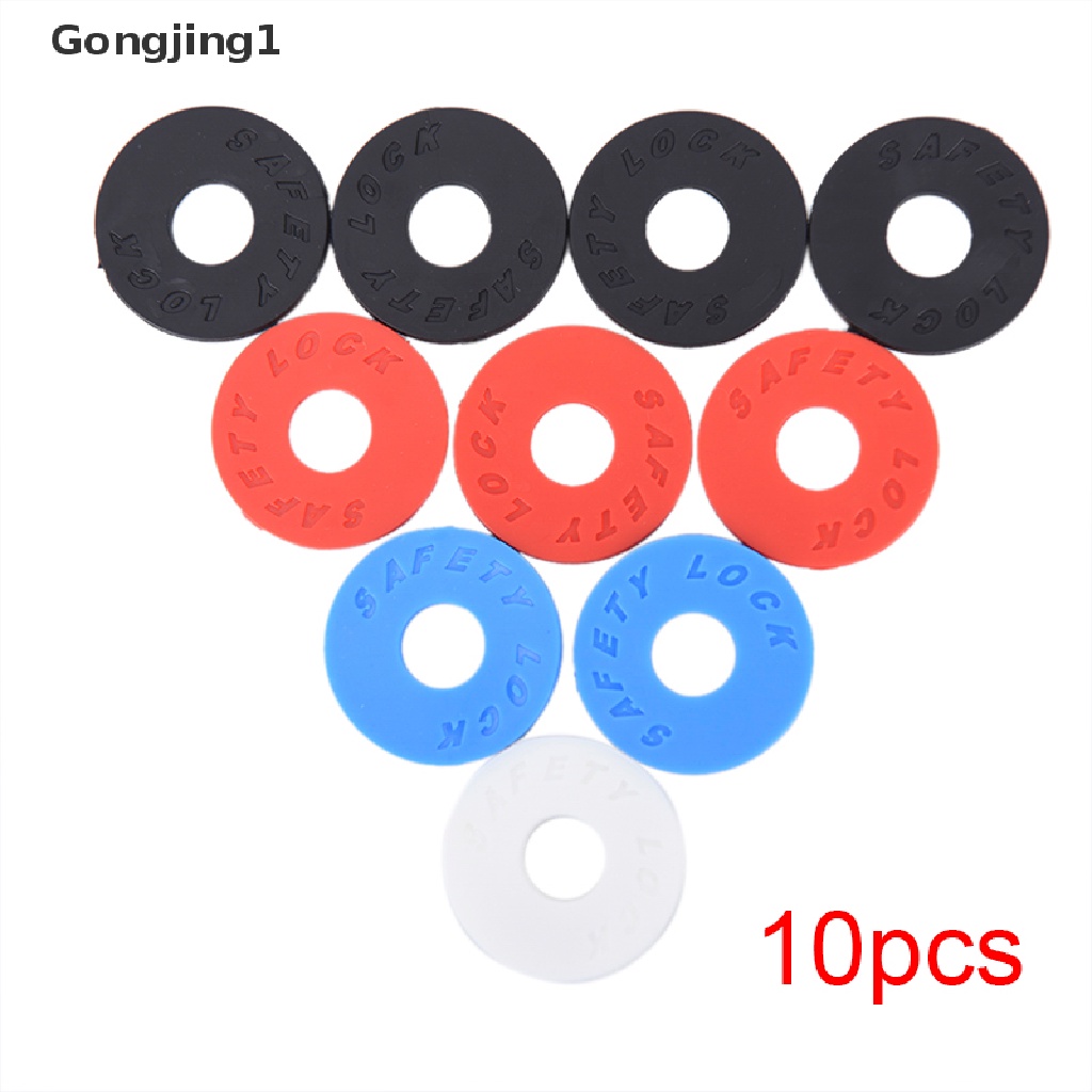 Gongjing1 10pcs Strap Lock Gitar 25mm OD 9mm Warna Hitam Merah Biru