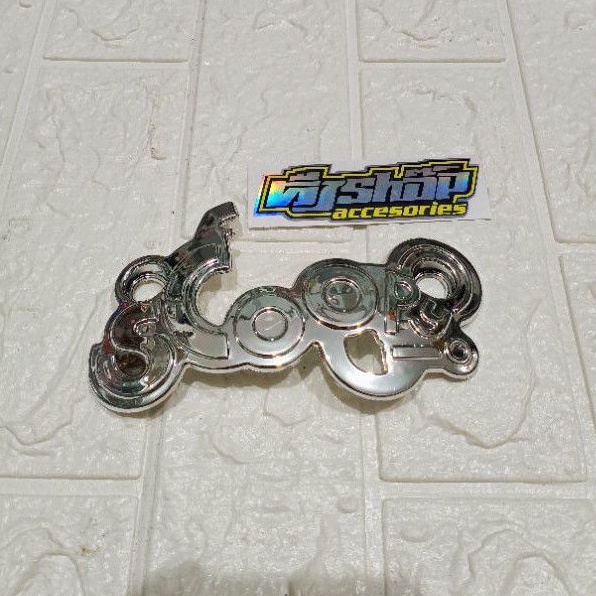 Garnish plat nomor chrome scoopy karbu fi