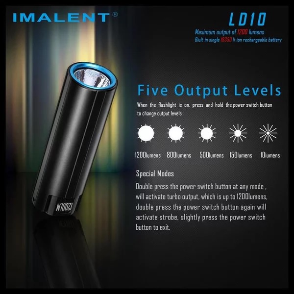 IMALENT LD10 - Thumb-sized Mini Keychain Flashlight 1200 Lumens