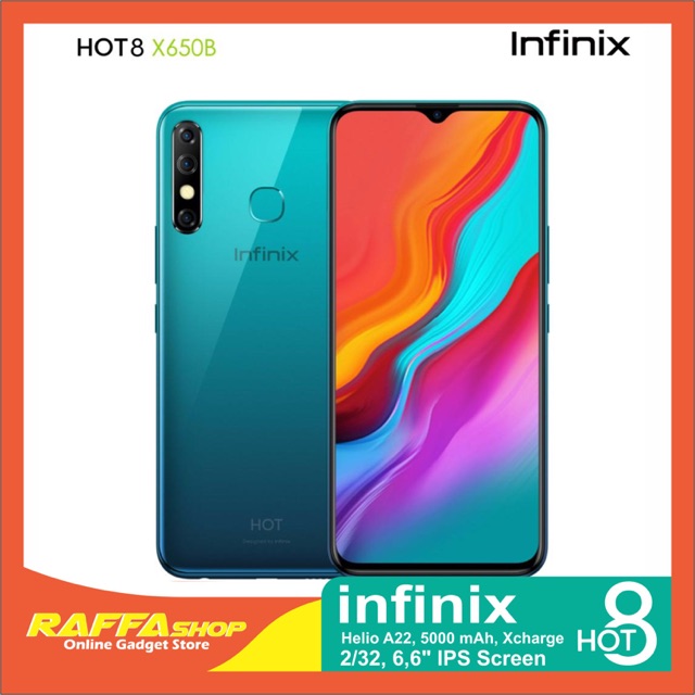 Infinix Hot 8 BLACK, 2/32, Bonus Smartfren 320GB, XCharge 5000mAh.