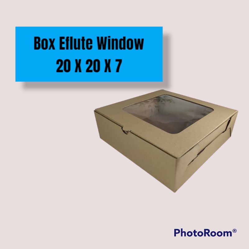 

HARGA GROSIR BOX R10K EFLUTE POLOS / WINDOW Kotak 20x20x7 Kardus Tempat Makan Kemasan Makanan Polos / Window