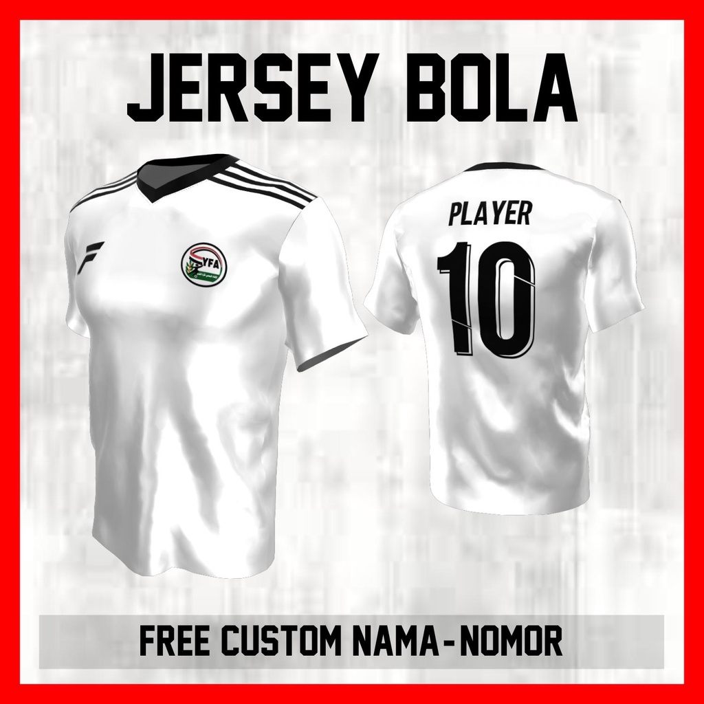 Kaos Bola Jersey Yaman Timnas Negara Garis Bahu Baju Custom Nama dan Nomor Punggung - 414
