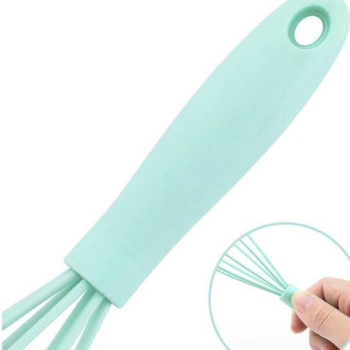 U109 Full Silicone Pengocok Telur Adonan Mixer Baking Whisk Egg Beater