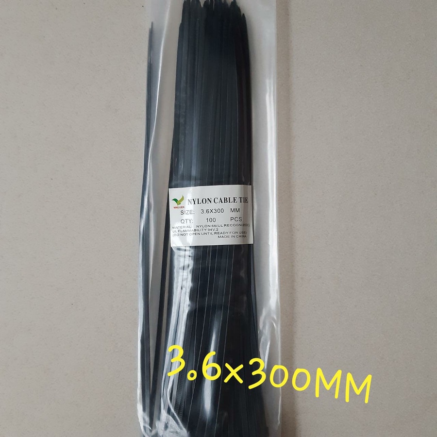 Kabel Ties 30 cm (3.6x300 mm) /Cable tie/Kabel Tis Putih/Hitam