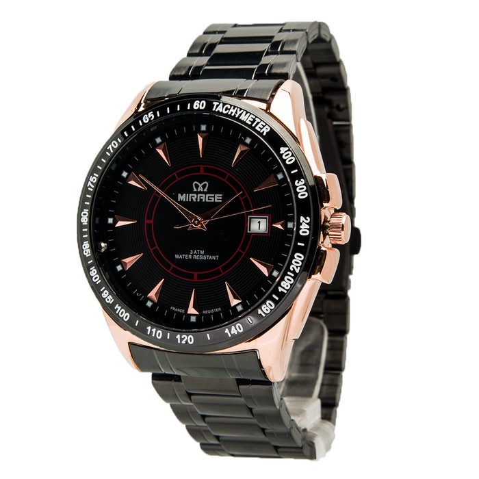 Jam Mirage Pria Original Hitam rosegold 7614M pH