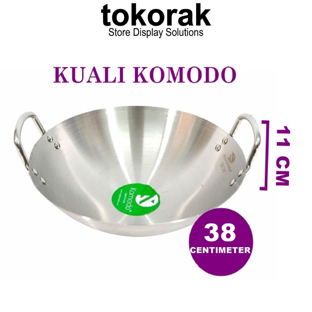 KUALI PENGORENGGAN STAINLESS STEEL 38 CM KOMODO - WAJAN KAMILIA MASAK TEBAL