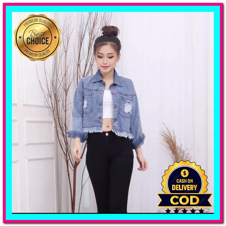 Jaket Jeans Wanita Murah Jacekt Jins Cewek Kekinian Terbaru Jaket Jeans Wanita Jumbo Oversize Jacket