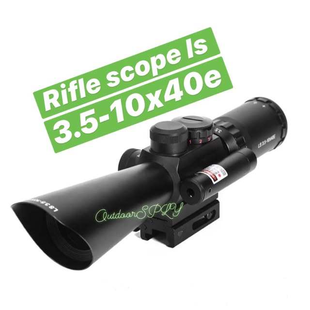 Rifle Scope ls 3.5-10x40e with Laser & Mount Illuminated Optical Lens