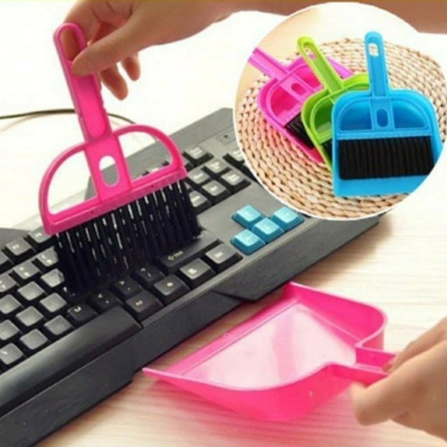 Sapu Pembersih Debu Dustpan Serokan Keyboard / Pengki Mini Set