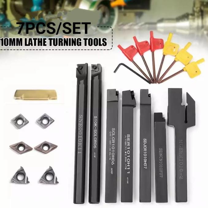 Holder Bubut Set Pahat Bubut 1010 10MM.Mesin BV20 Set Insert Carbide