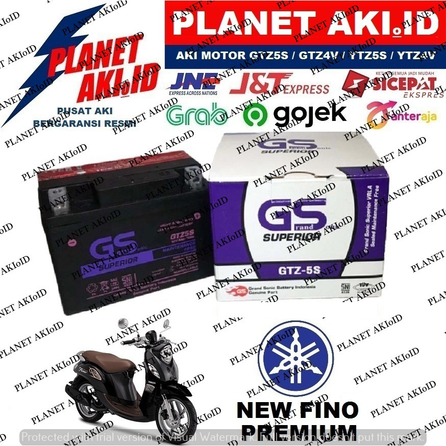 Aki Motor Yamaha New Fino Premium GTZ5S Accu Kering MF