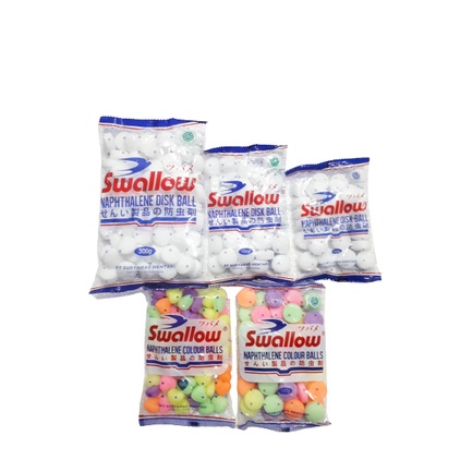 SWALLOW NAPHTHALENE DISK BALL WHITE/COLOR 100G-300G/centraltrenggalek