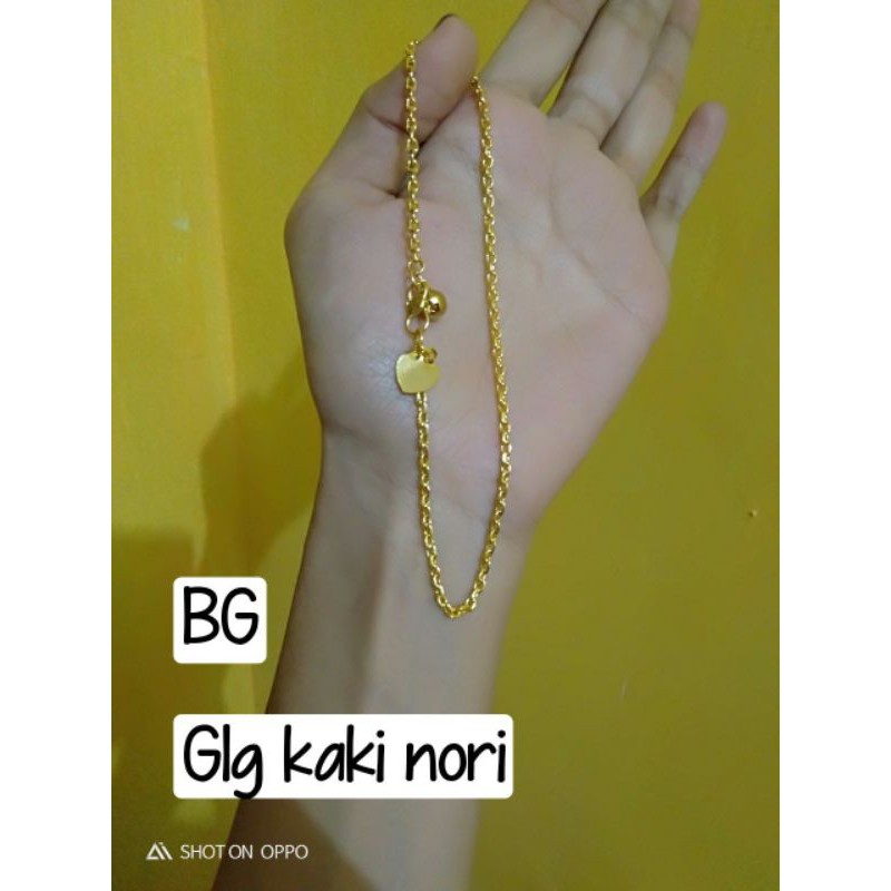 Gelang kaki lapis emas 24 karat