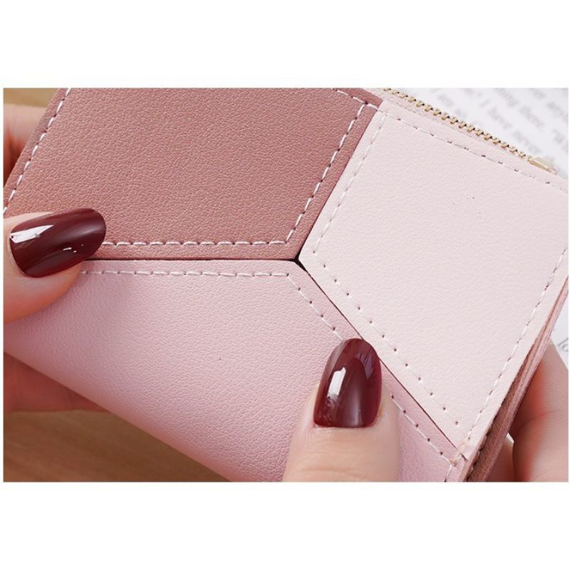 Dompet Mini Import Rumbai Resleting Dompet Mini Wanita Tiga Warna Fashion Korea