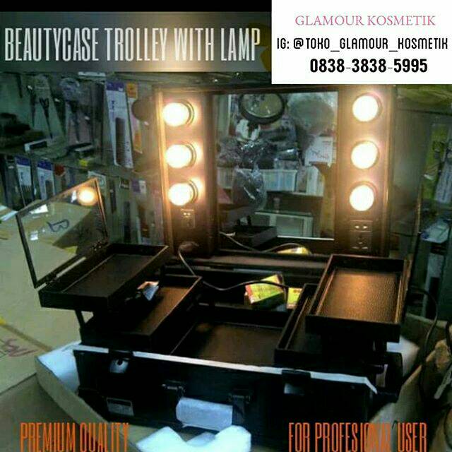 Koper tempat make up beautycase troli lampu untuk MUA HITS