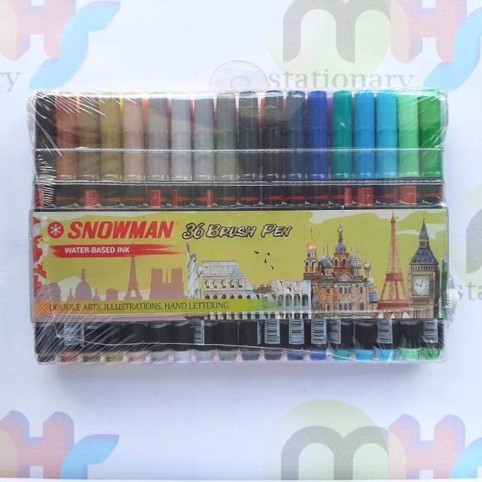 

PAKET 36 WARNA SNOWMAN BRUSHPEN BRUSH PEN KUAS SPIDOL KALIGRAFI WARNA