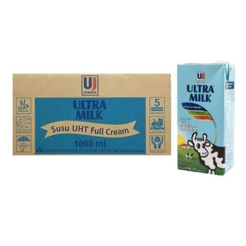 Jual Susu Uht Ultra Milk Full Cream 1 Liter Karton Gojekgrab Only Shopee Indonesia 7418