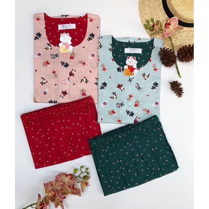 Piyama Niqta rabbit dot / Baju Tidur Niqta / Piyama Dewasa / piyama ibu anak / piyama couple