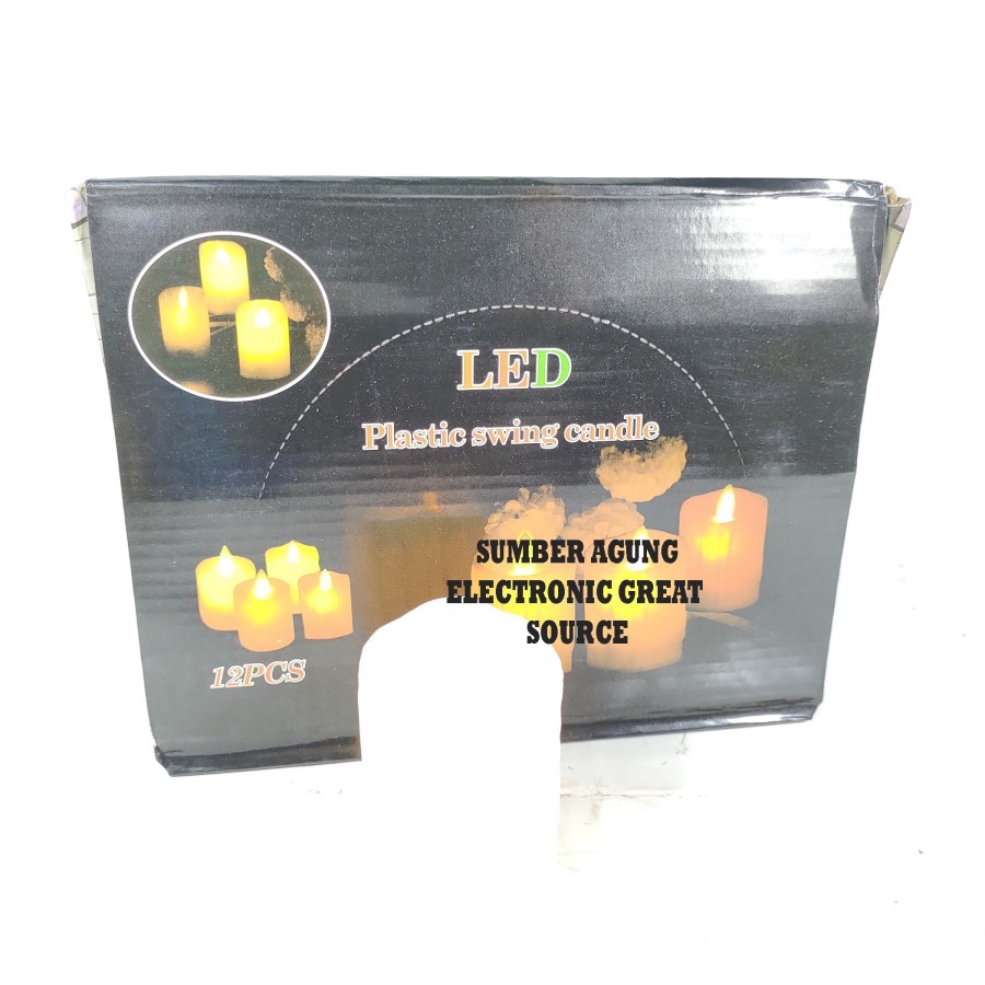 Lampu Lilin LED Kuning Gerak Plasctic Swing Candle Aman Seperti Asli