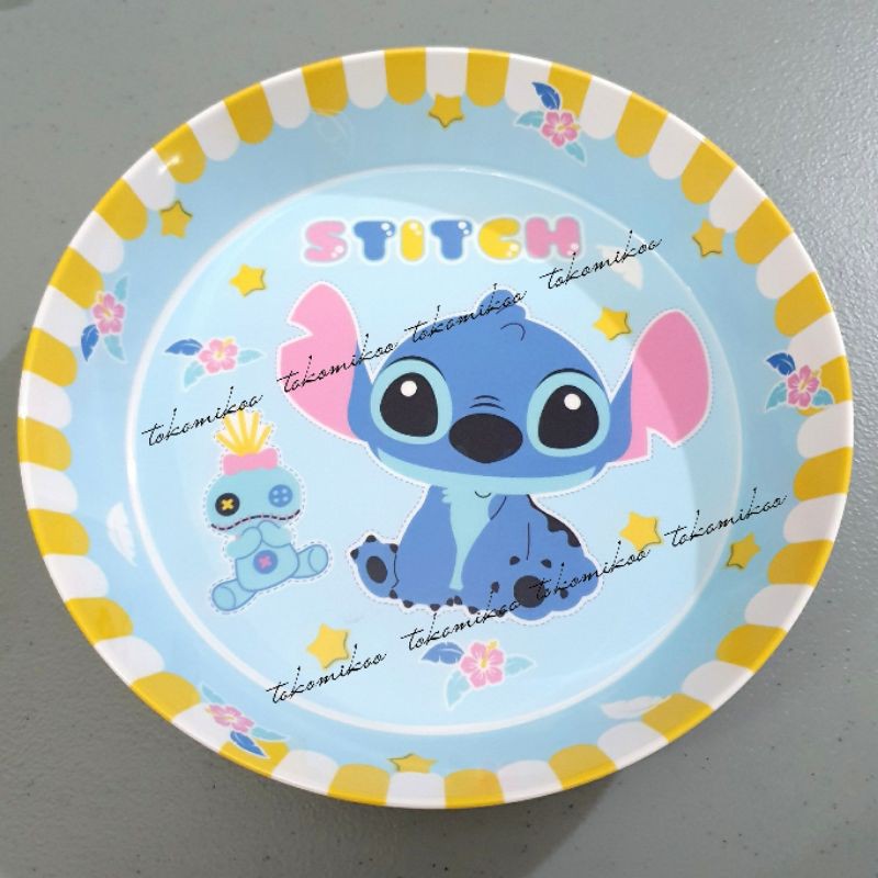 Piring melamin import motif Hello Kitty Pompompurin Stitch Little Twin Star