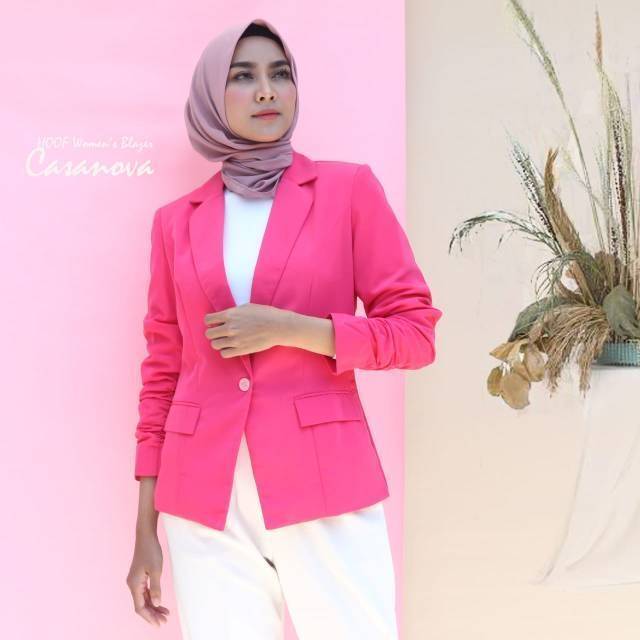 Blazer Wanita Casanova Magenta - Jas Cewek Pink Kerja Resmi
