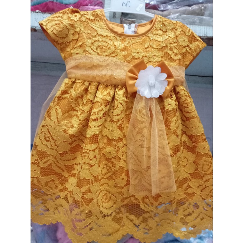 GAUN BROKAT CORDBABY GLITTER MODEL BUNGA SAMPING