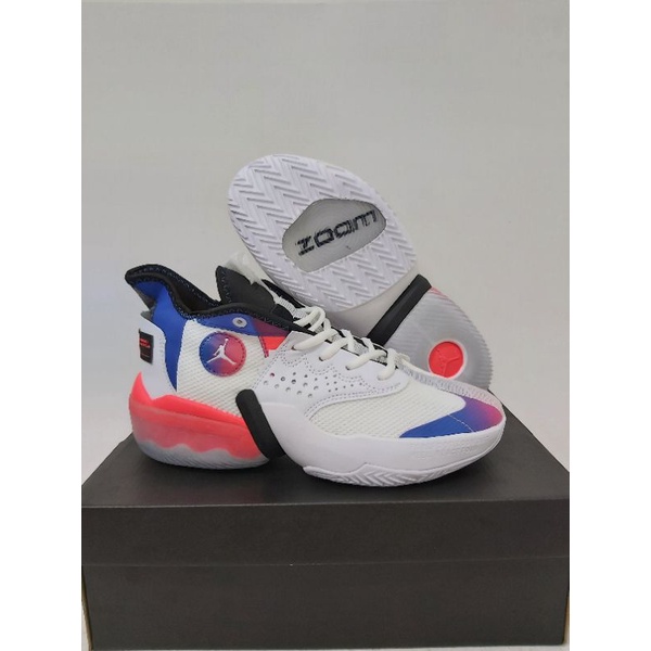 Sepatu Basket Nike Air Jordan React Elevation White Orange Blue