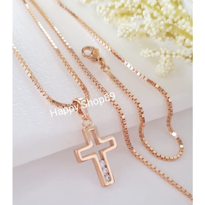 Kalung Salib Xuping Kalung premium Xuping impor Salib Permata