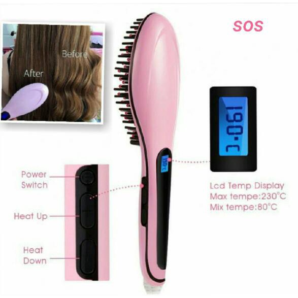 Catokan Sisir HQT 906 Catok Rambut + GRATIS Hair Dryer Rainbow