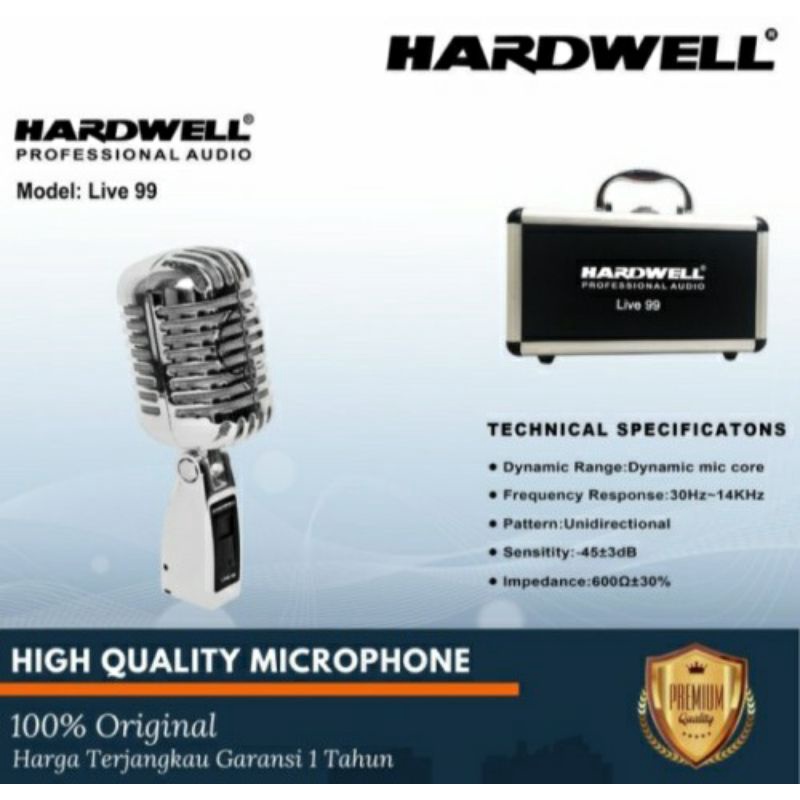 Mic Condenser Podcast Hardwell Live 99 Live-99 Original Mic Classic