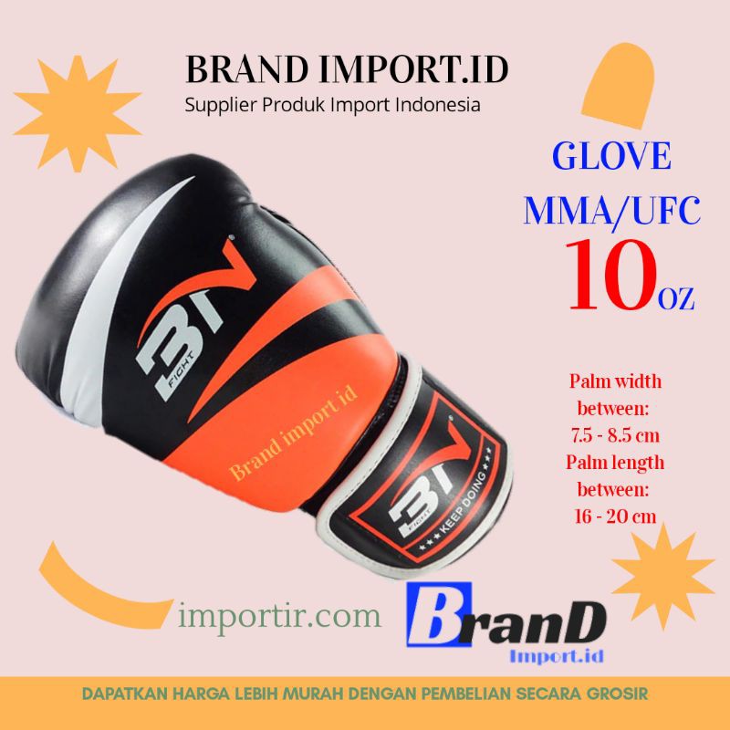 (MAINANKYU) BNPRO Sarung Tangan Tinju MMA UFC Boxing Muay Thai Leather Glove 10 OZ